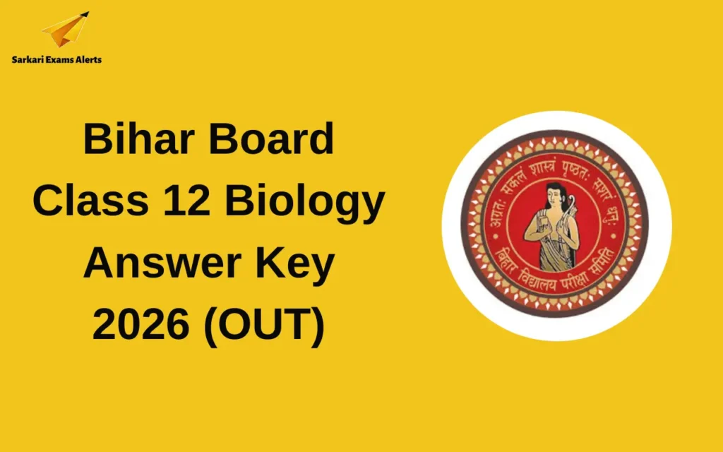 Bihar Board Class 12 Biology Answer Key 2026, Download PDF
