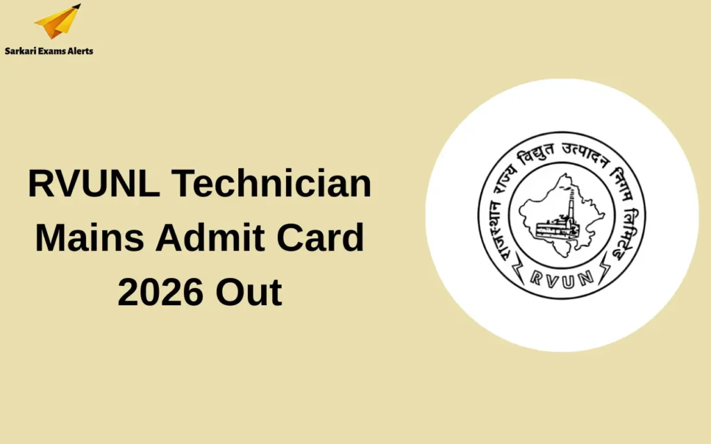 RVUNL Technician Mains Admit Card