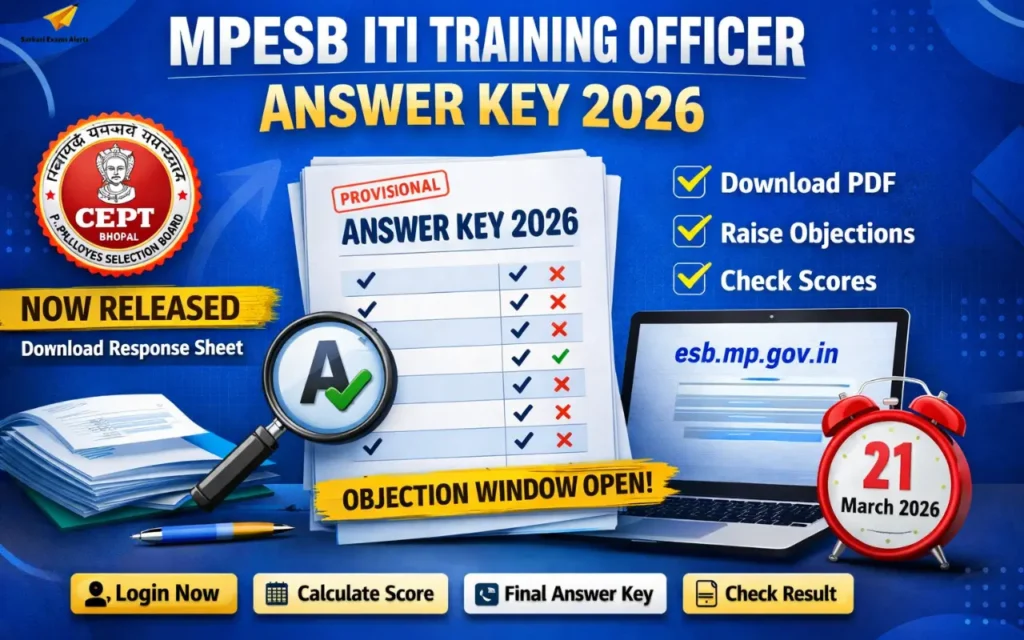 MPESB ITI Training Officer Answer Key 2026 Out, Download Response Sheet PDF MPESB ITI Training Officer Answer Key