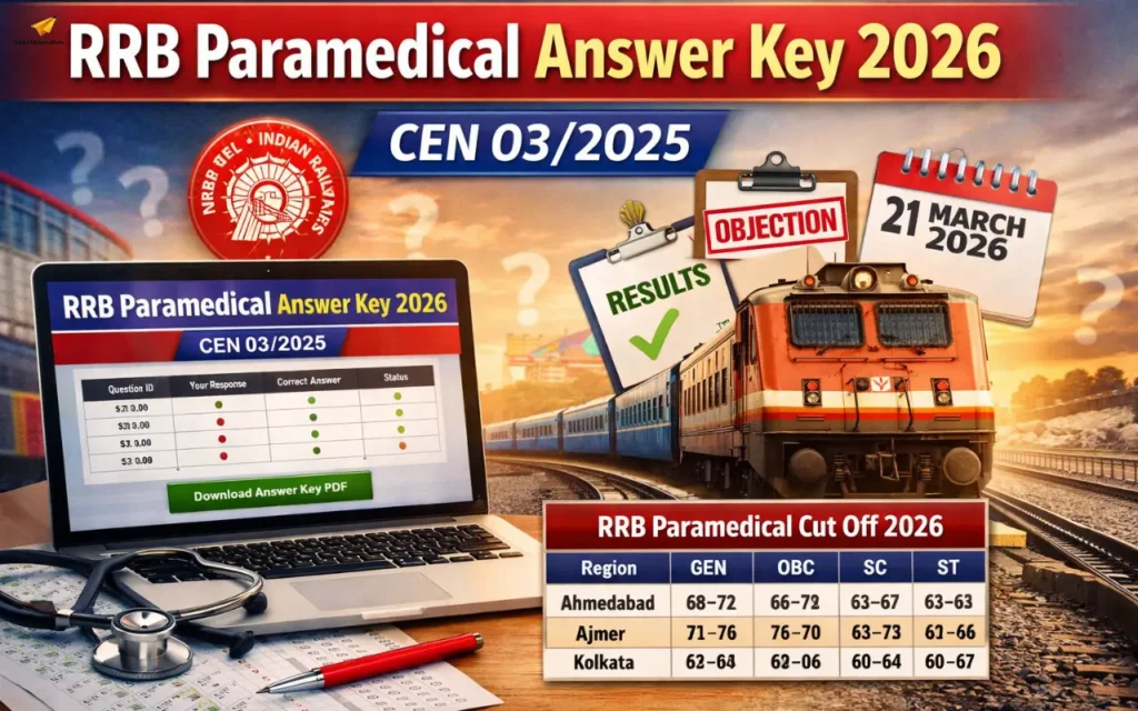 RRB Paramedical Answer Key 2026 Out, CEN 03/2025 Response Sheet Link Active