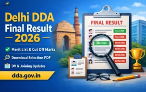 Delhi DDA Various Posts Final Result