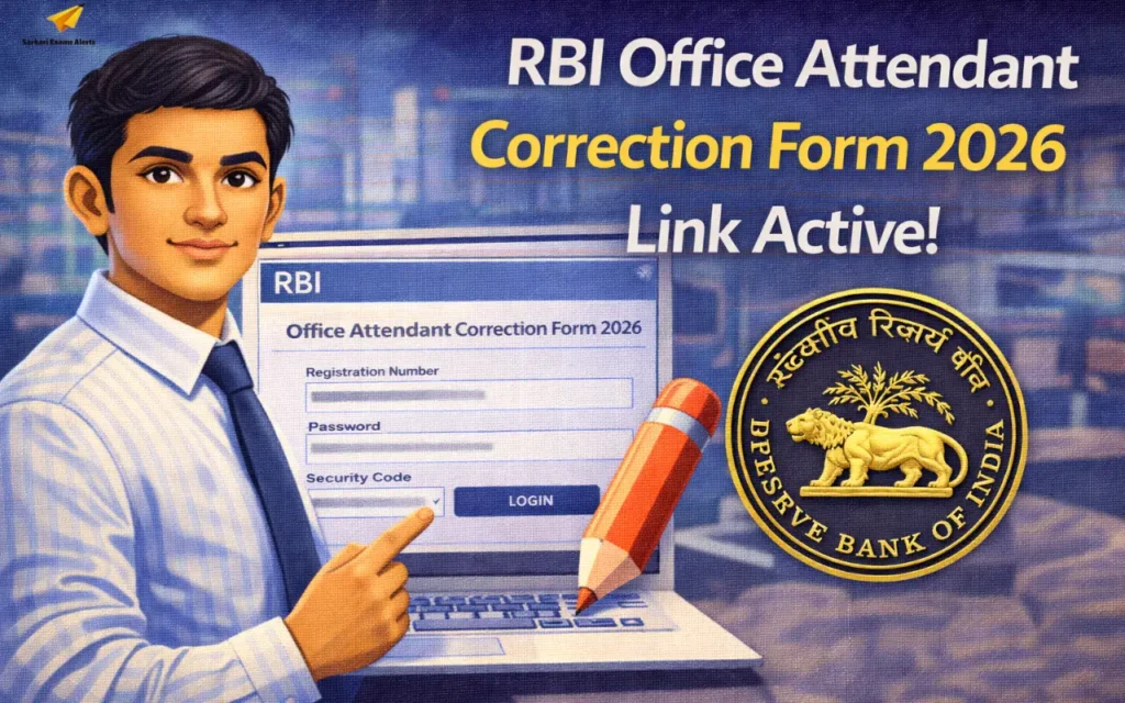 RBI Office Attendant Correction Form 2026 Link Active, Edit Application at rbi.org.in