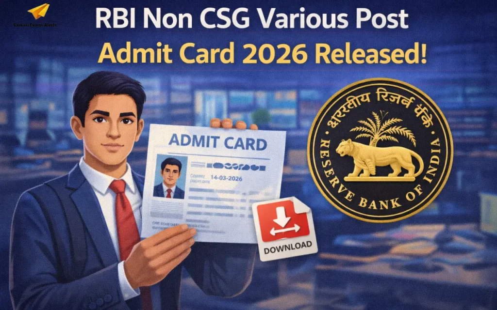 RBI Non CSG Various Post Admit Card