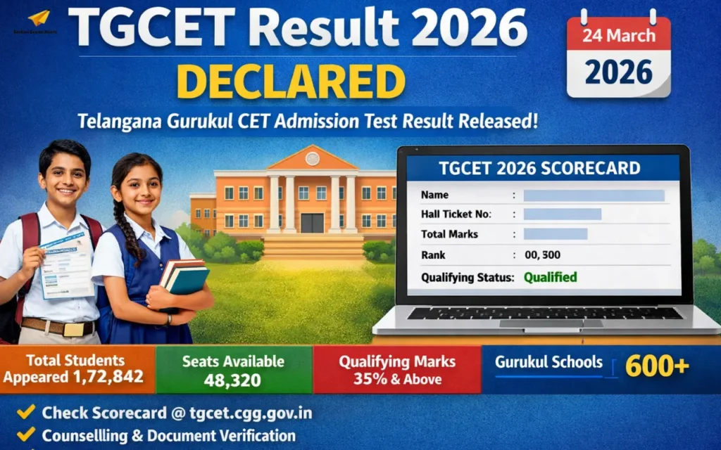 TGCET Result 2026 OUT @tgcet.cgg.gov.in, Download TS Gurukul Scorecard & Rank Card tgcet result