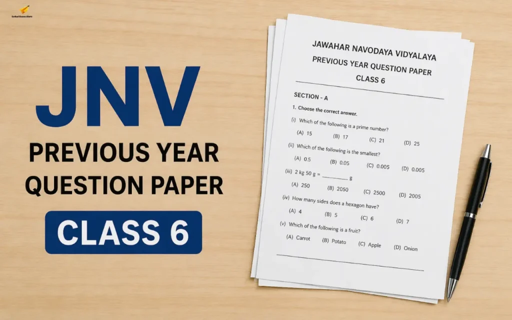jnv previous year question paper class 6