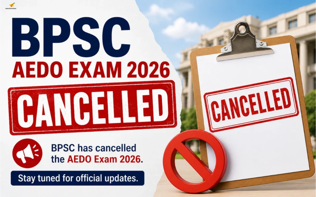 BPSC AEDO Exam 2026 Cancelled: New Exam Date Soon, Official Notice, Reason & Latest Updates bpsc aedo exam 2026 cancelled