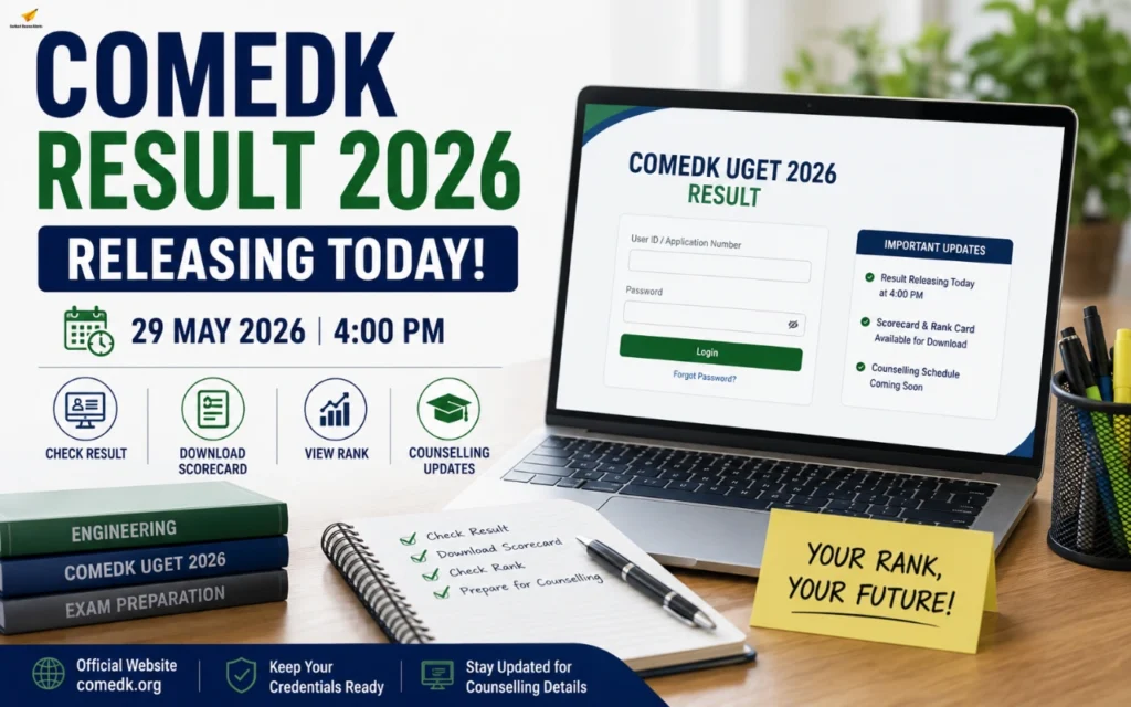 COMEDK Result 2026 Today at comedk.org, Check UGET Rank Card, Scorecard and Counselling Updates comedk result