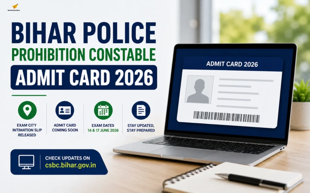 Bihar Police Prohibition Constable Exam City Intimation Slip 2026 Released: Check Exam City, Admit Card Date & Download Process bihar police prohibition constable exam city intimation slip
