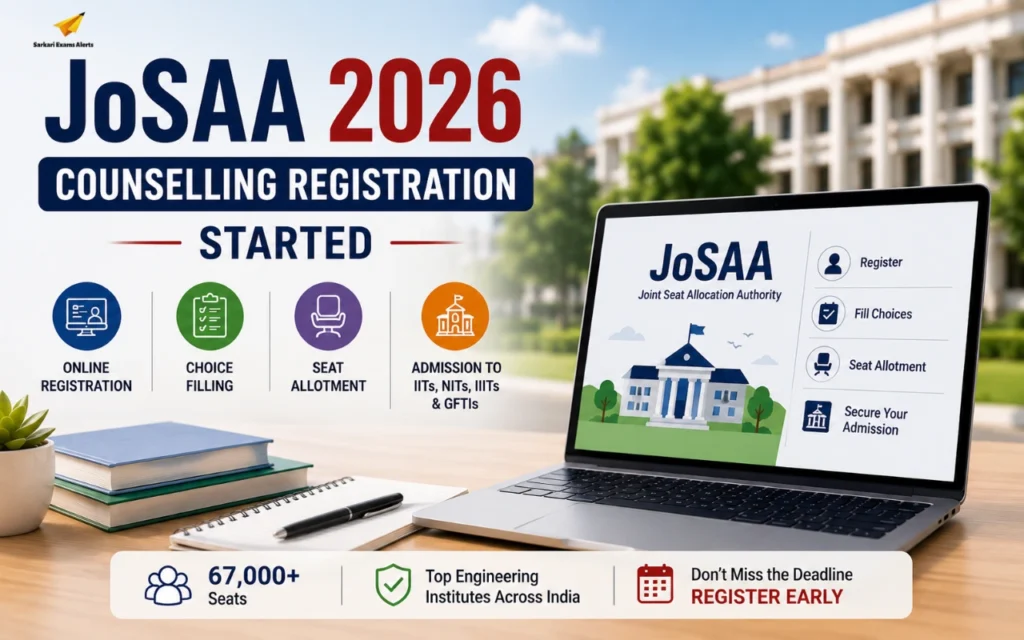 JoSAA Counselling Registration 2026 Begins: Choice Filling, Documents Required, Fees, Last Date & Complete Process