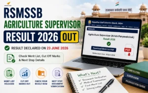 rsmssb agriculture supervisor result