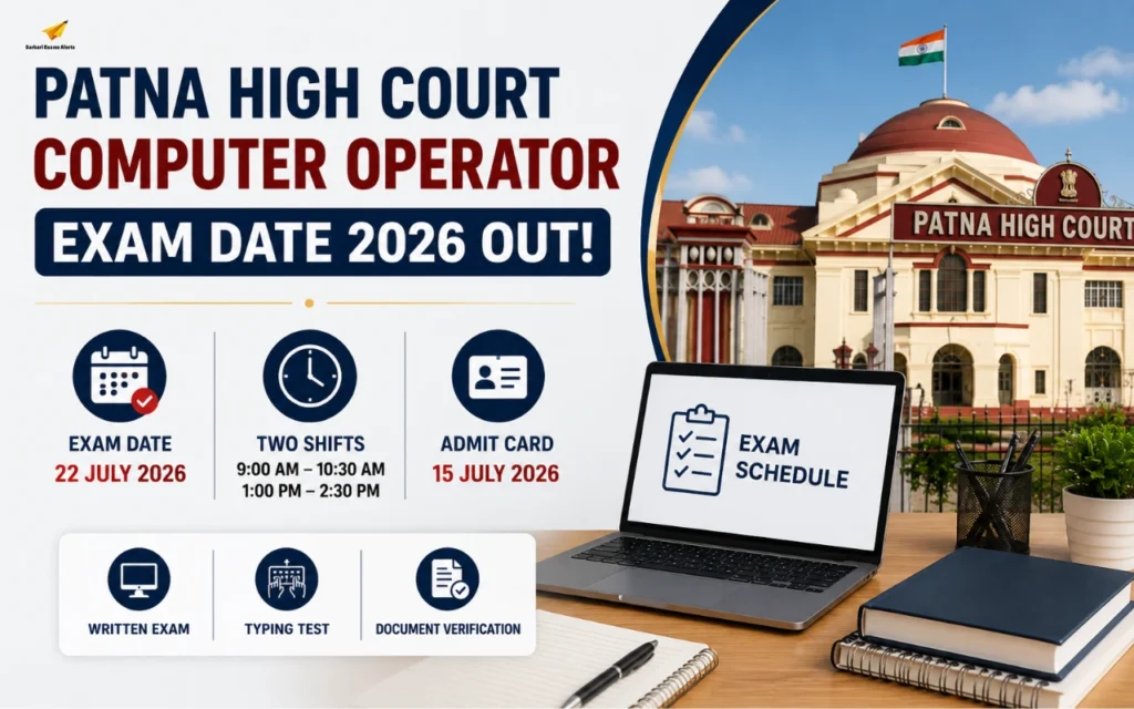 Patna High Court Computer Operator Exam Date 2026 Out: Check Exam Schedule, Shift Timings, Admit Card & Exam Pattern