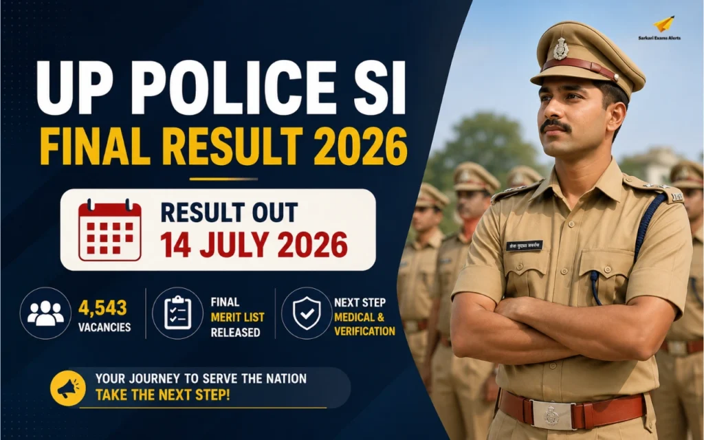 UP Police SI Final Result 2026 Out: Download Merit List PDF, Check Category-wise Cut Off & Selection Details